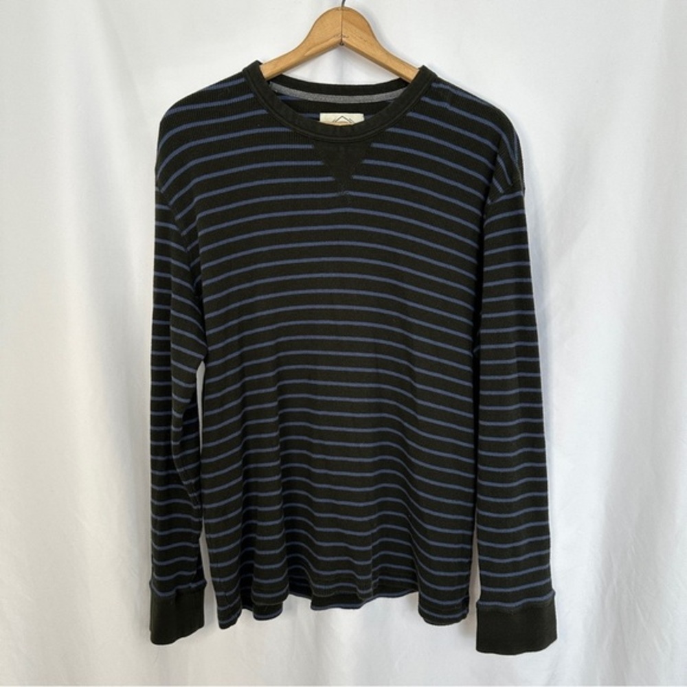 St. Johns Bay Sweater Mens XXL Knit Crewneck Pullover Long Sleeve Stripes Green